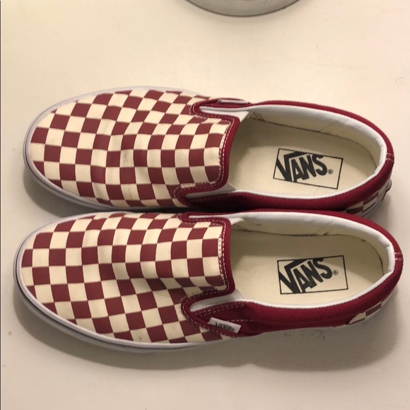 rumba red checkered vans
